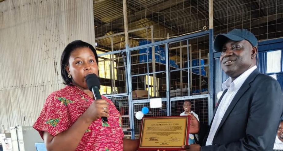 The presentation of the certificate to the MD was done by the HR